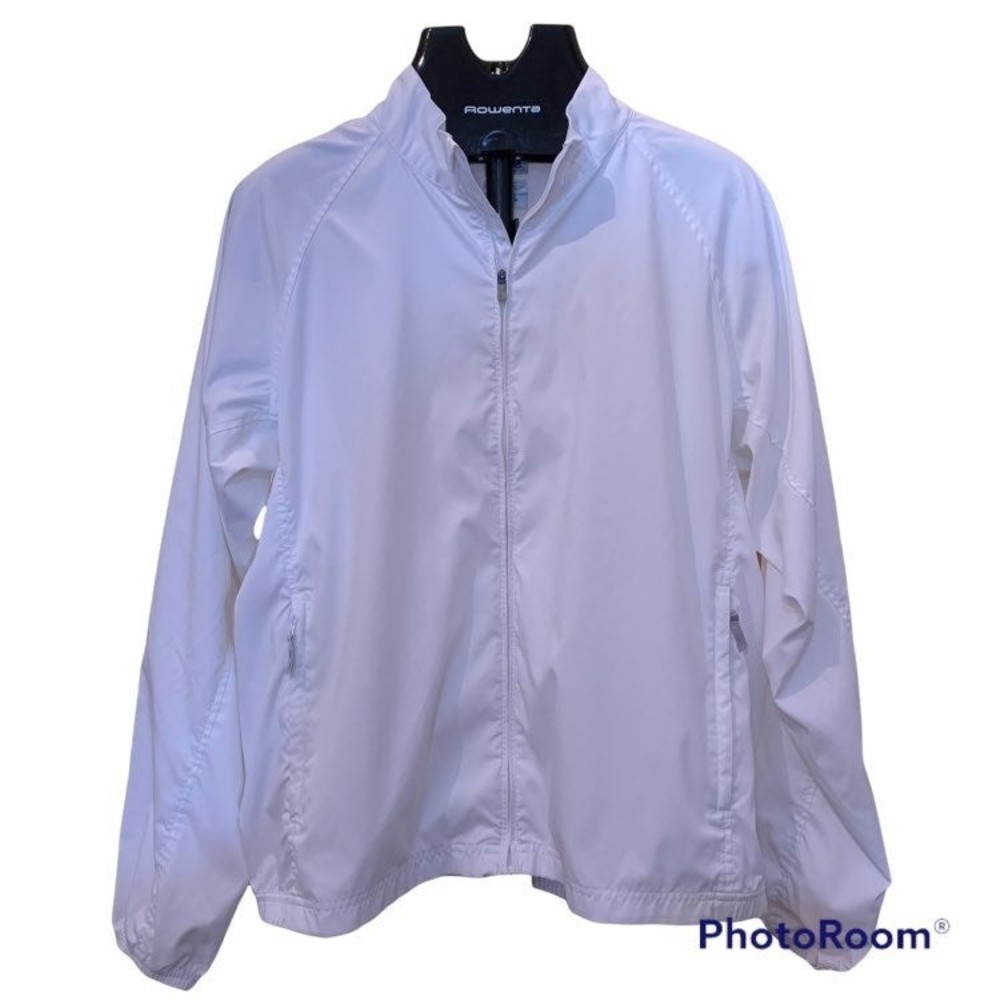Adidas Clima Proof windbreaker Jacket, White; women's size large